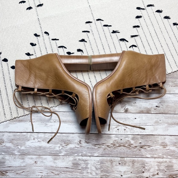 Joie Cordelia Lace-Up Sandal Heel Tan Brown Size 39.5 9.5 - Picture 4 of 11